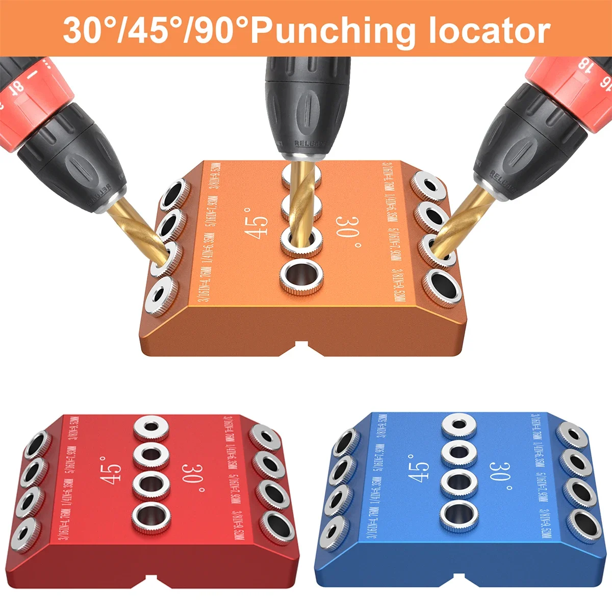 

Направляющая для угловой дрели 30 ° 45 ° 90 ° Позиционер для сверления угловых и прямых отверстий, инструменты для пробойников из алюминиевого сплава для деревообработки