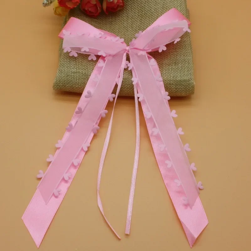 1pcs White Ribbon Bows Wedding Bowknots Ribbon DIY Gift Wrap Satin Ribbon Wedding Car Chair Vase Guest Favors Decoration