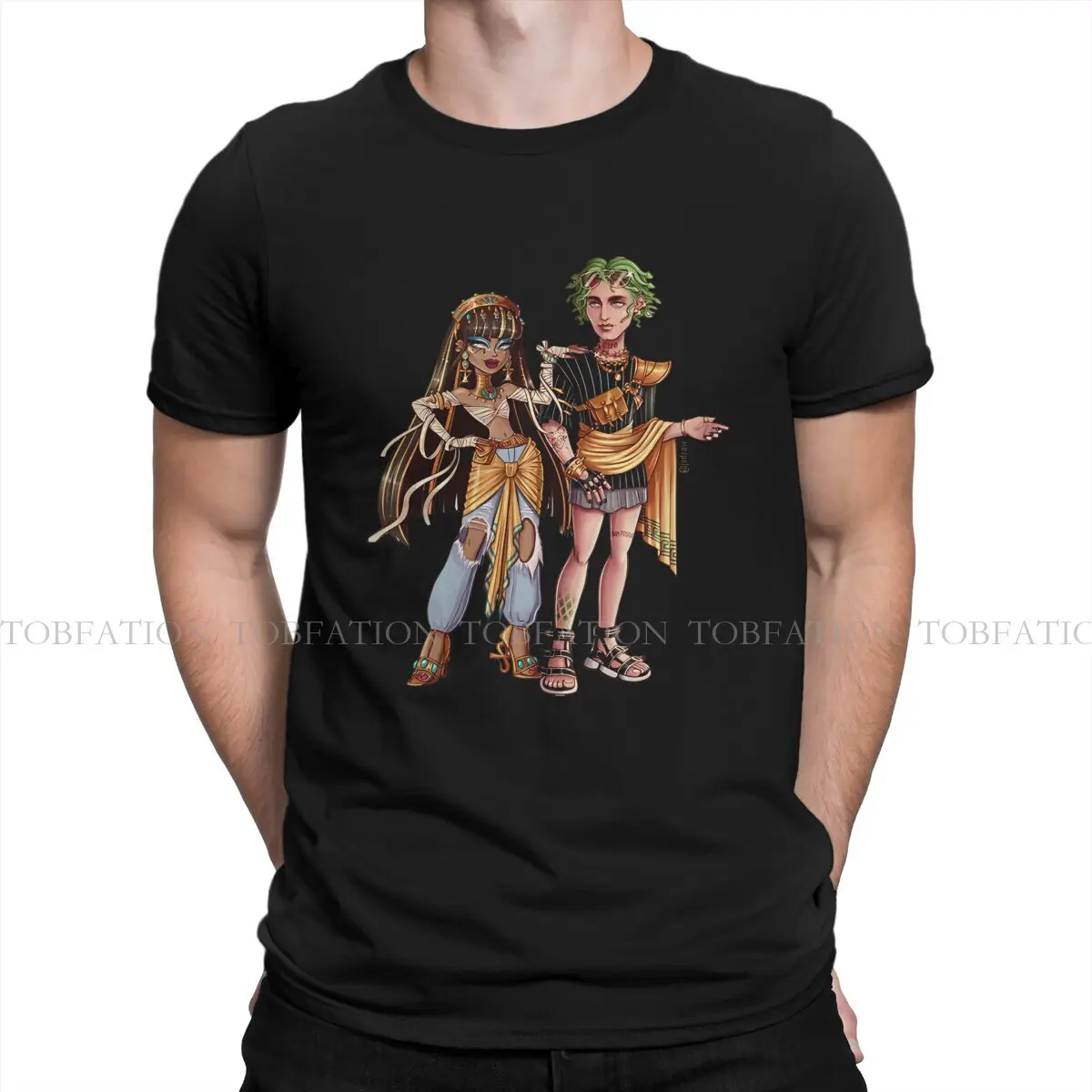 Monster High Anime Cleo And Deuce Ancient Love Tshirt Homme Men's Streetwear Blusas Cotton T Shirt For Men