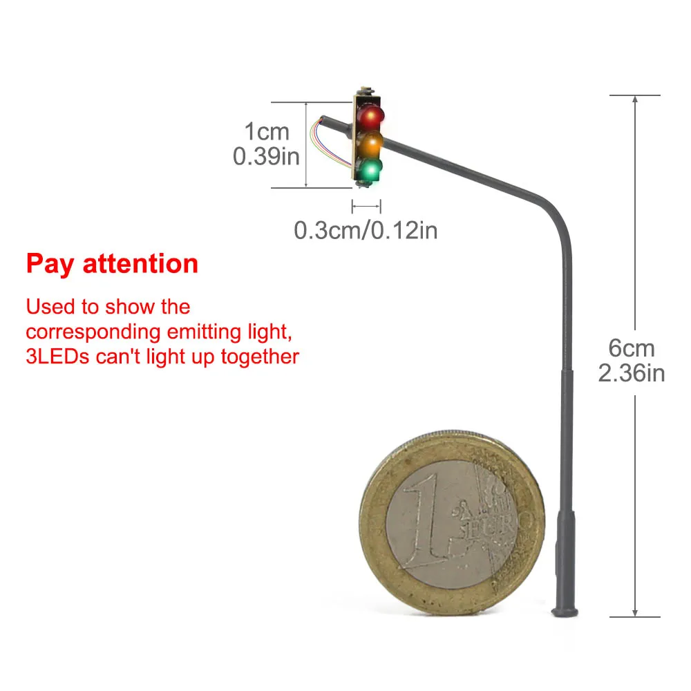 Evemodel N Scale suspendus feux de circulation unilatéral bloc signaux pour la circulation droite (RHT) JTD15011R paquet de 2