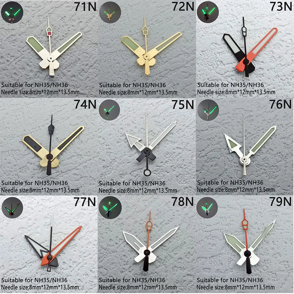 FIT nh34 nh35 nh36 8215 무브먼트 시계 케이스, 글로우 시계 포인터 시계 액세서리 시분침 초침