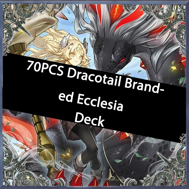 70 Uds. Dracotail marca Ecclesia The Fallen & The Virtuous Yugioh juego de cartas juego fácil no Original Master Duel DIY Deck