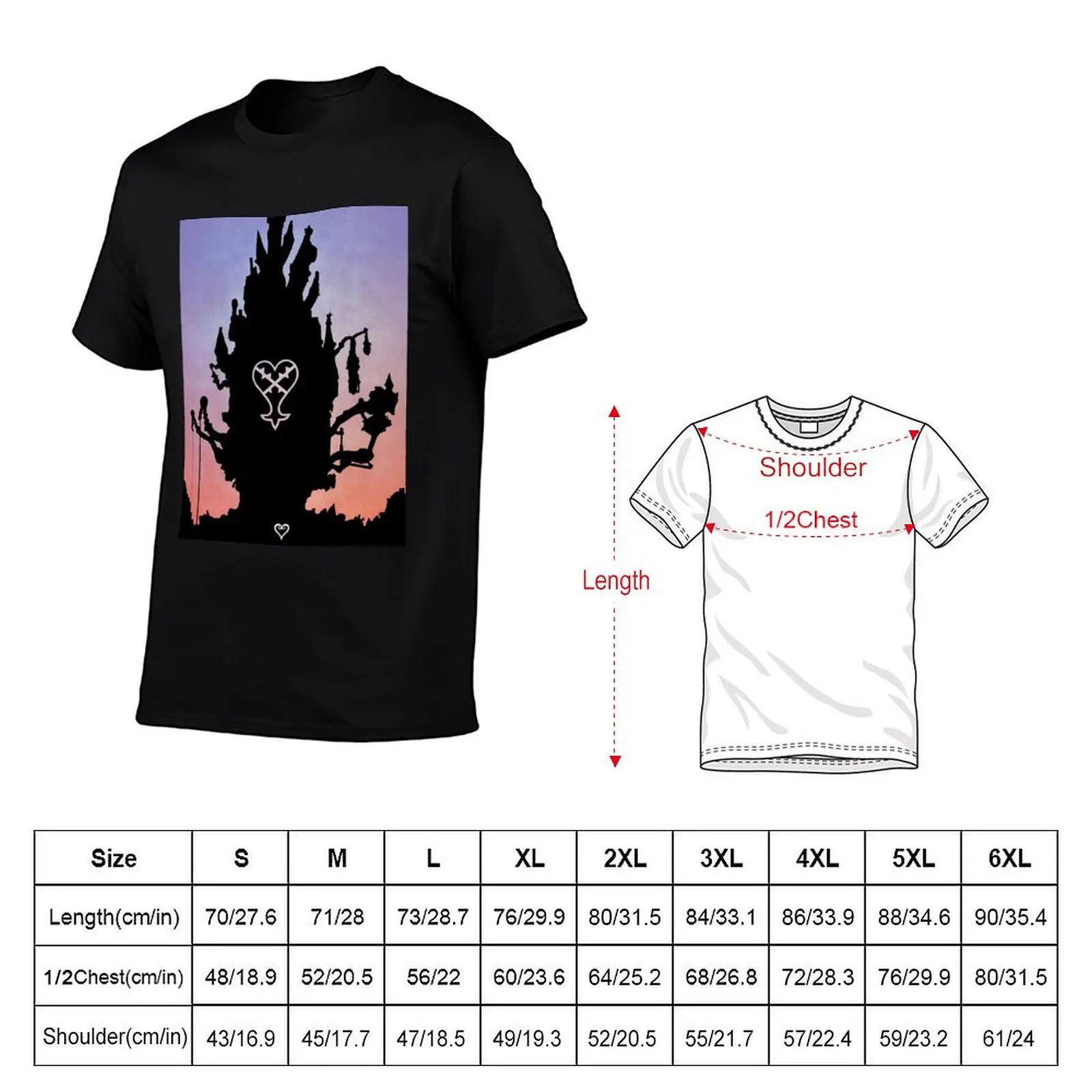 Hollow Bastion T-Shirt custom t shirt anime figures blue archive mens big and tall t shirts