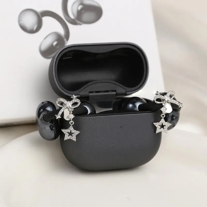Fashionable Star Bowknot Charm Alloy Earbud Decorative Piece For FreeClip 1 2 Earphone with Easy Installation Function D2RC