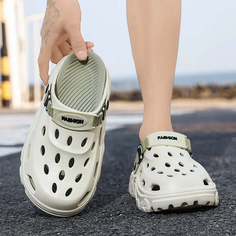 Herren- und Damen-Paar-Sommer-Outdoor-Rutschfeste, geruchshemmende, geschlossene Zehenpantoffeln, große Strand-Sandalen und Pantoffeln für – Detail 17
