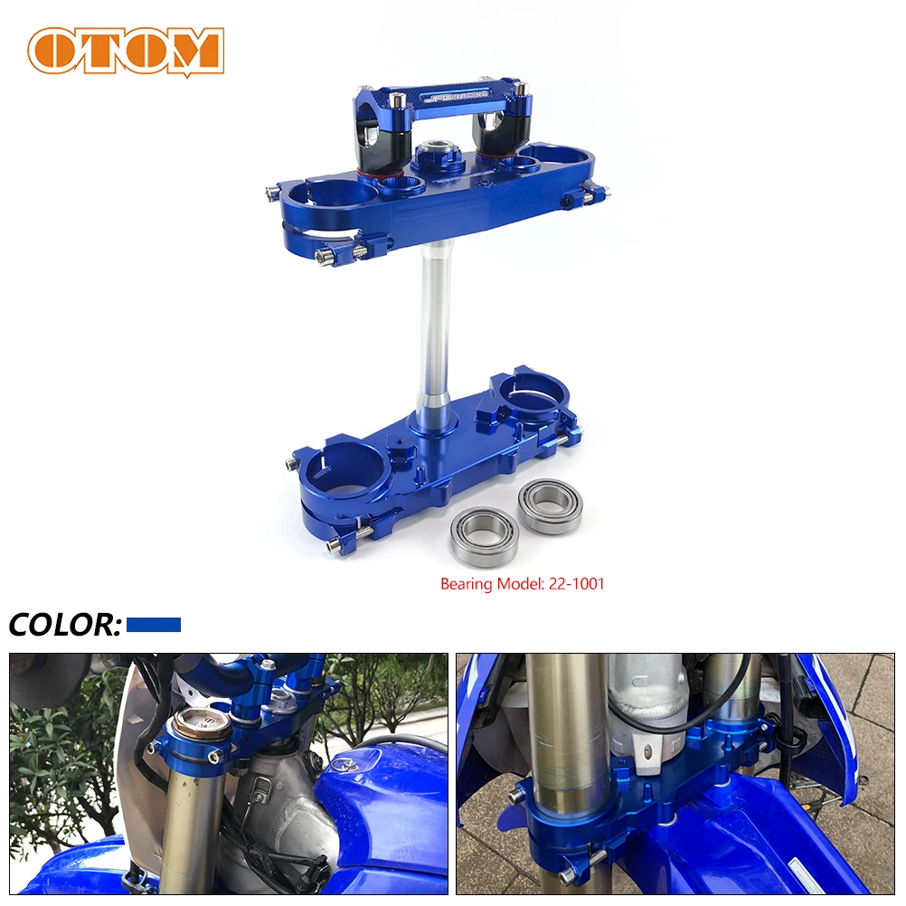 OTOM Motorcycle Upper Lower Triple Tree Clamps Steering Stem Handlebar Riser Mount Clamp CNC Aluminum For YAMAHA YZ250F 18-20