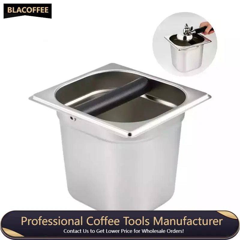 

Coffee Powder Residue Knock Box Portable Stainless Steel Espresso Grounds Grind Bucket Coffee Residue Bucket Grind Bin Deep Bowl