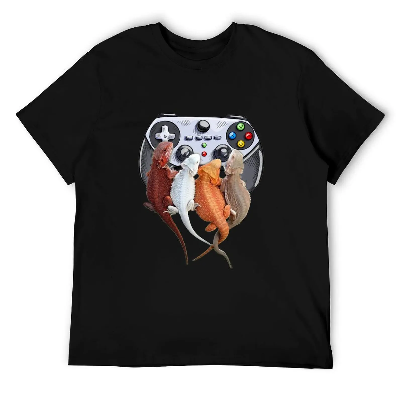 

Bearded Dragon Playing Video Game Reptiles Pagona Gamers T-Shirt mens graphic t shirts T-Shirt