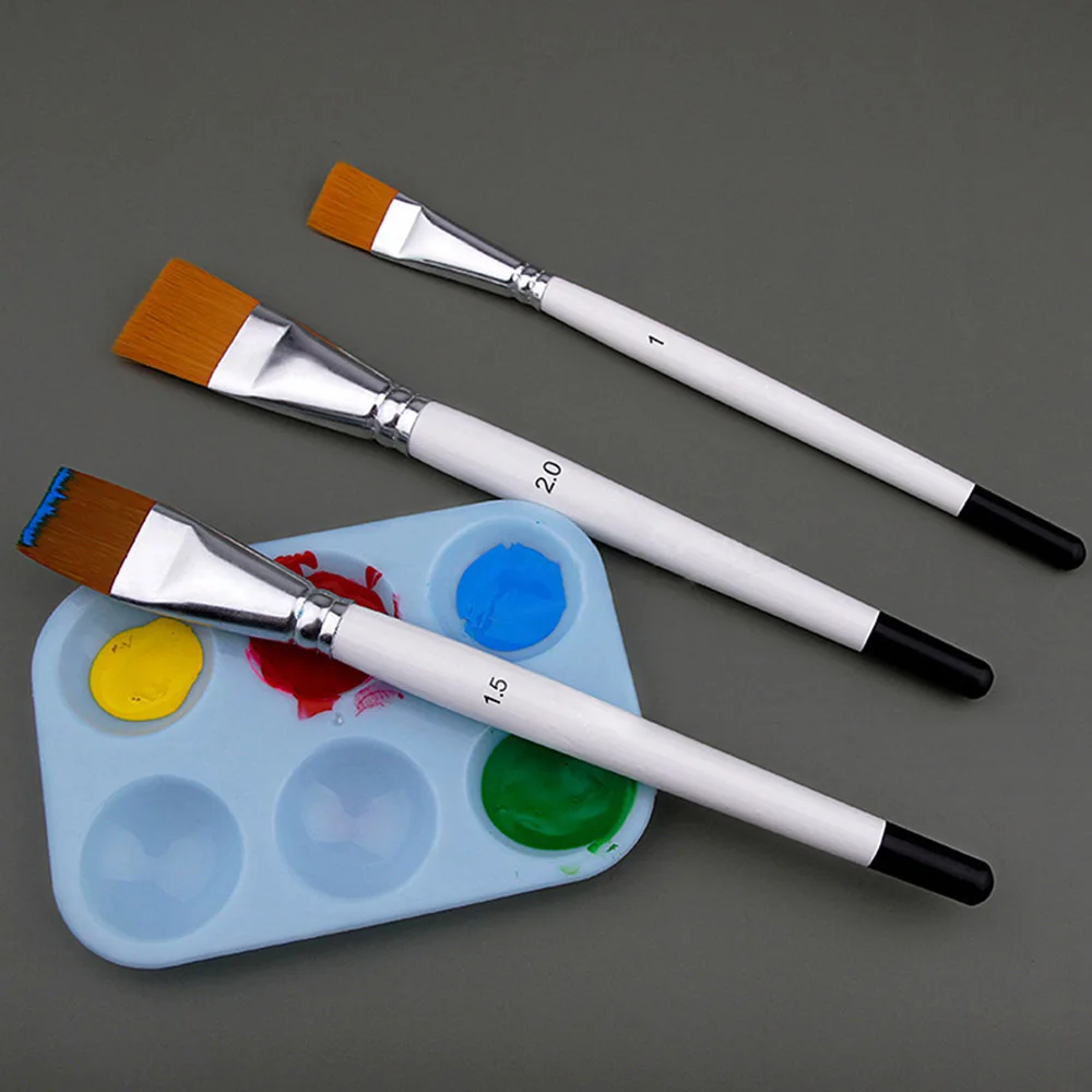 3 Set di pennelli per aste bianche penna per colori ad acqua principianti creazione di pittura artistica pittura a olio professionale pennello per pannelli di vernice acrilica