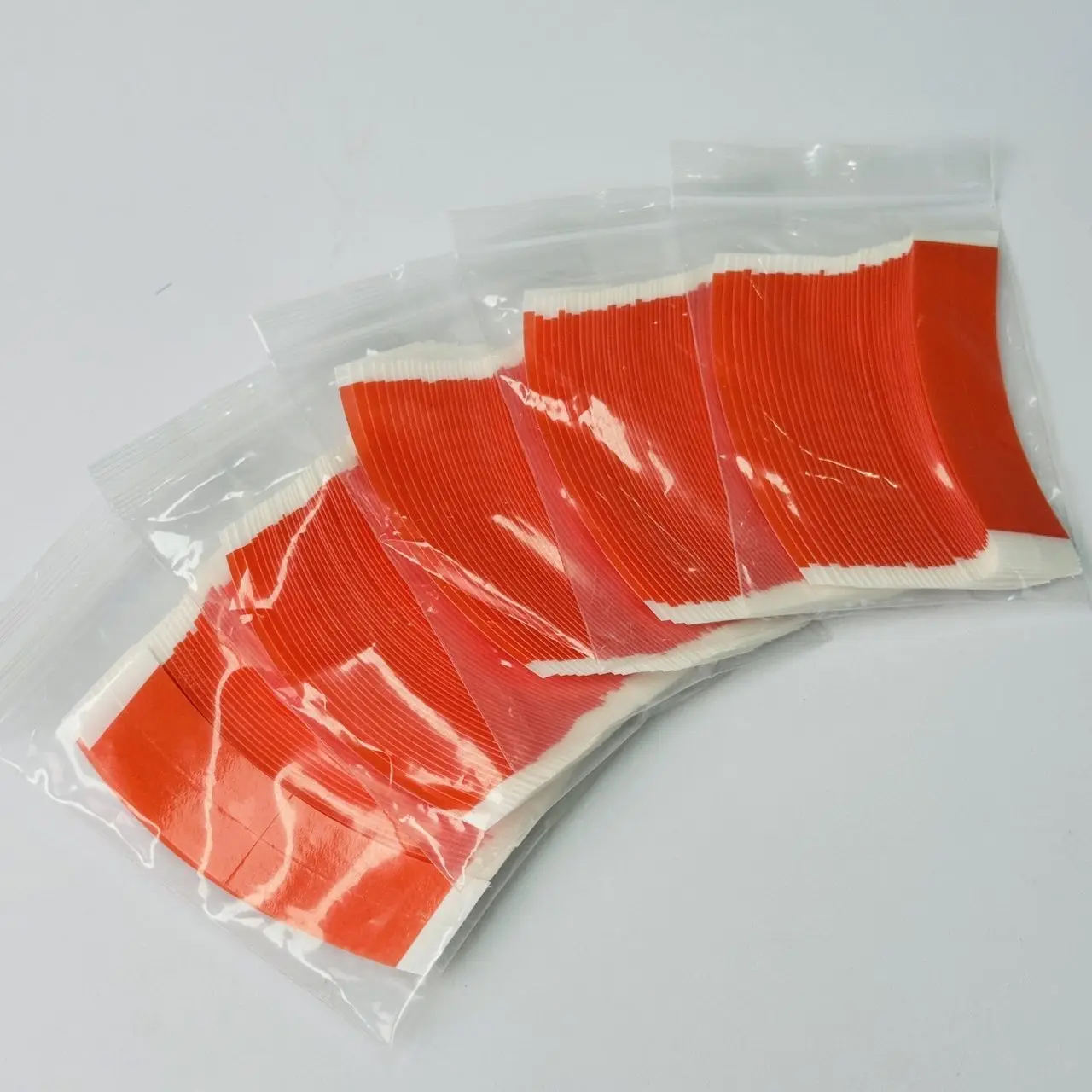 36Pcs/bag Red Curved Wig Tape, Strong Hold Double Sided Adhesive Tape, Waterproof Sweatproof, Wig Tape for Lace Wig Toupee Hair