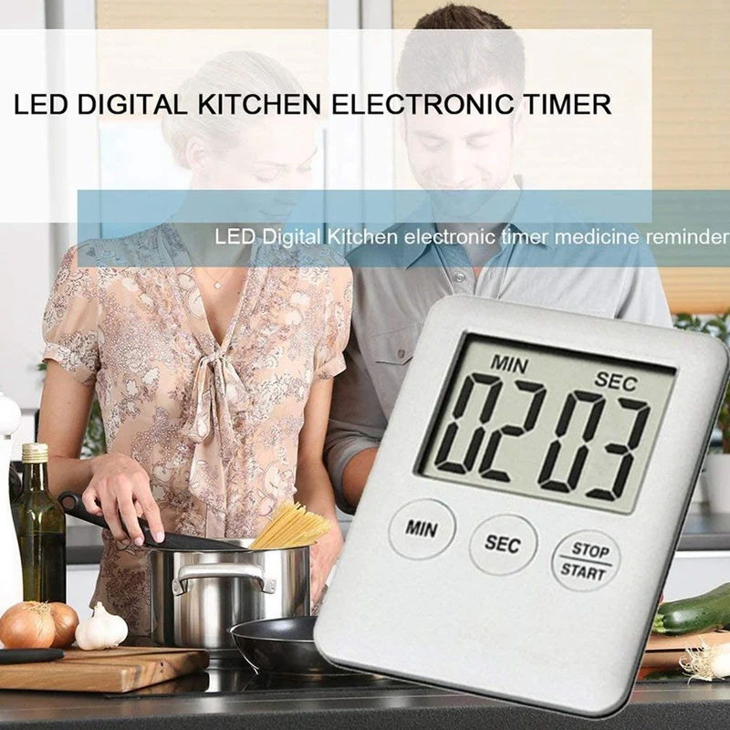 LED Digital Kitchen Electronic Timer Countdown Medication Reminder Kitchen Timer Portable