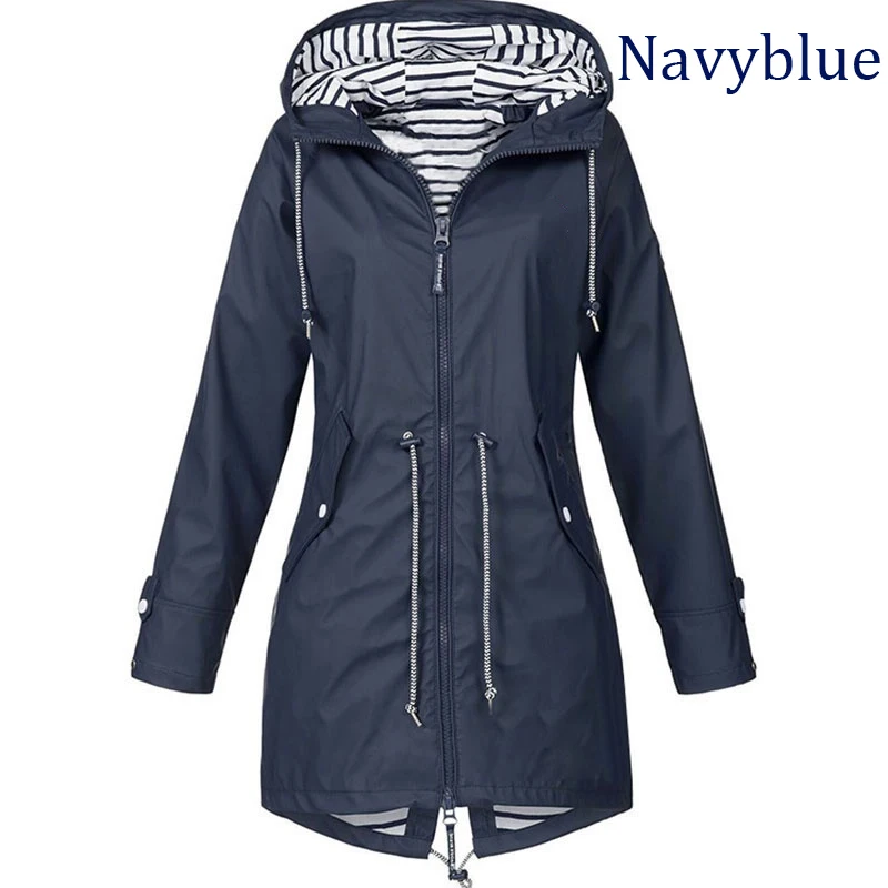 Women Fashion All Seasons Outdoor  Casual Loose Plus Size Hooded Windproof Coat Climbing Windbreaker Jacke