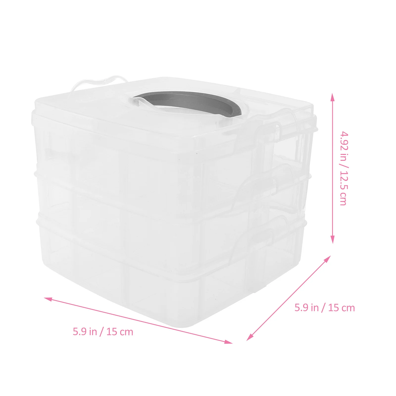 

2Pcs Portable Nail Art Tool Box Manicure Kit Storage Case Handle Nail Polish Organizer Large Capacity Professional Manicure