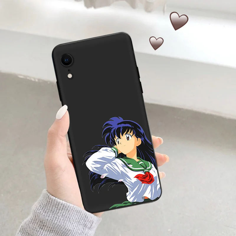 Phone Case For iphone 16Plus XR XSMax 15 14 13 12 11 16 Pro Max Mini 7 8 15Pro Inuyasha Sesshoumaru Black Soft Protective Cover