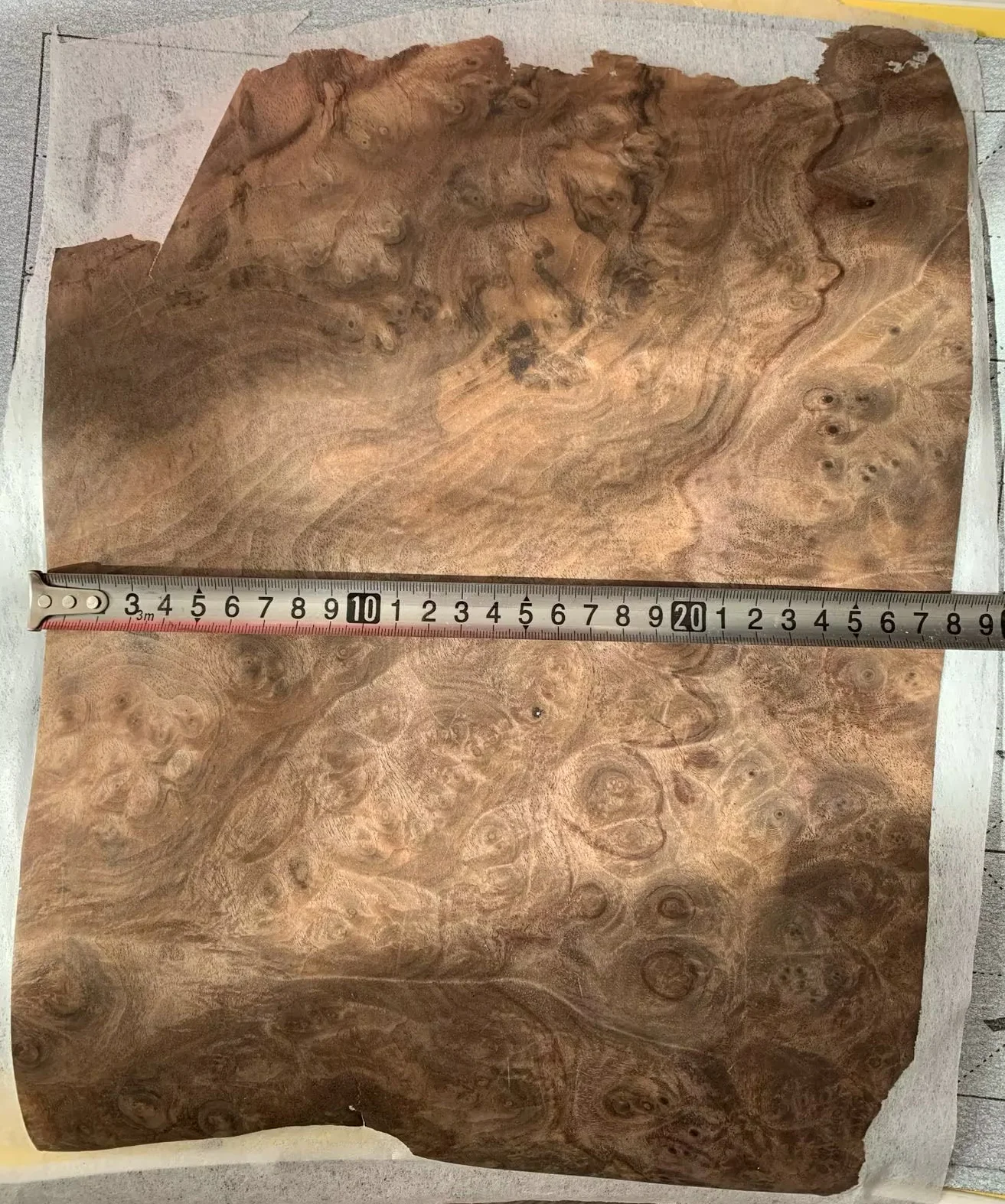 Natural Black Walnut Burl Wood Veneer for Furniture and Instruments - about 0.2mm Thick image 5