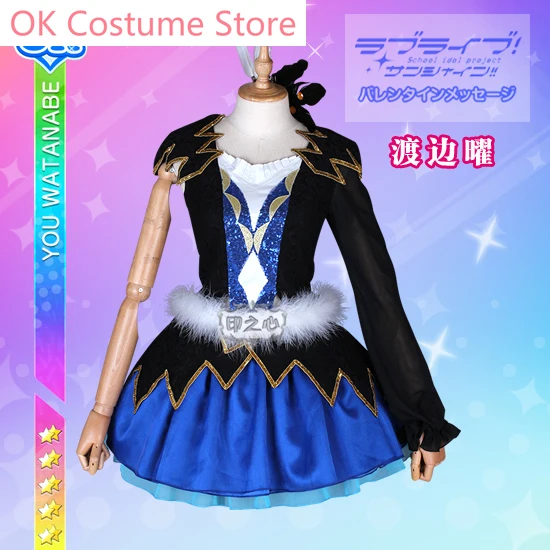 Anime! Lovelive Aqours 2nd Season 12th ED Water Blue New World Watanabe You Lovely Dress Cosplay Costume New