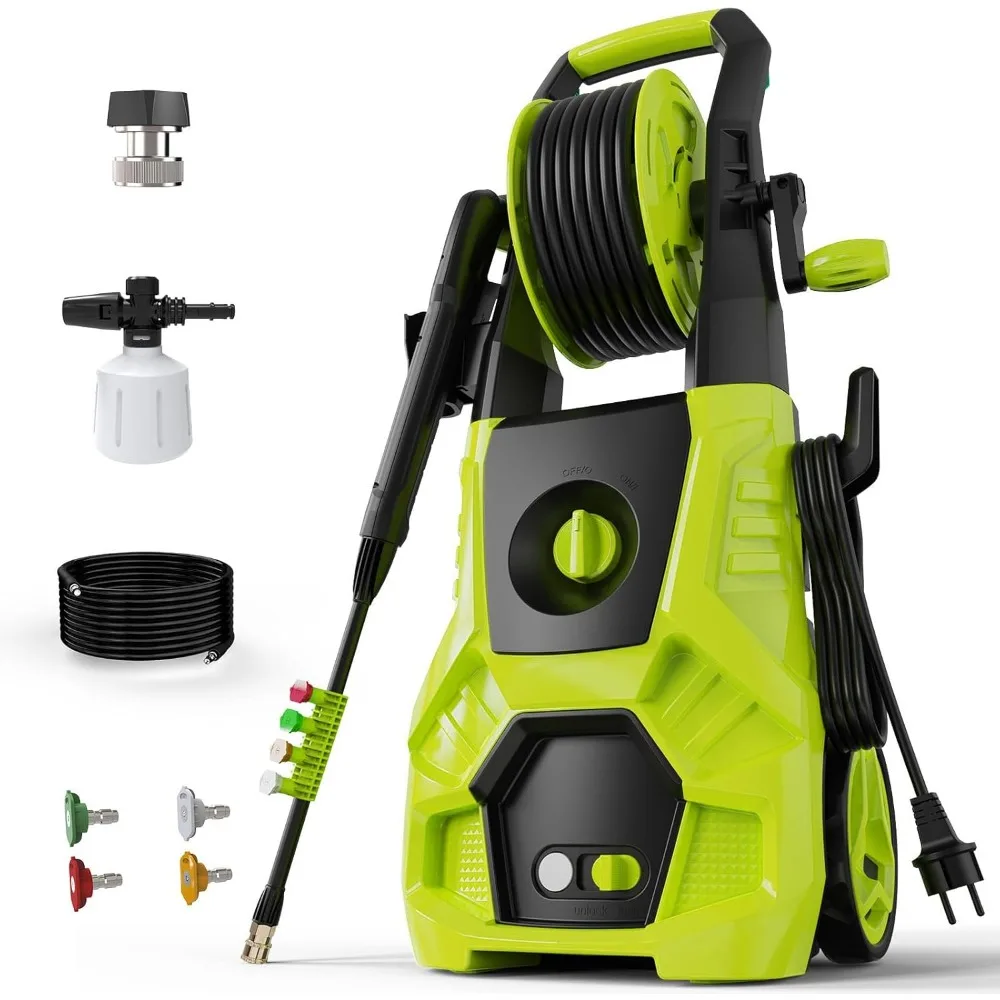 

Electric Pressure Washer - 5000 PSI, 3.0 GPM High Power Washer Electric Powered with 35FT Power Cord, 4 Nozzles, Foam Cannon for