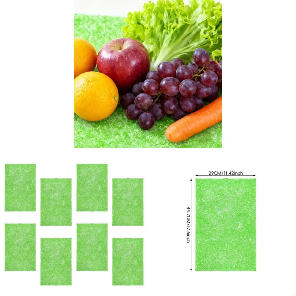 

J6PE 8Pcs Kitchen Frige Waterproof Freshly Keeping Mat For Fridge Drawers