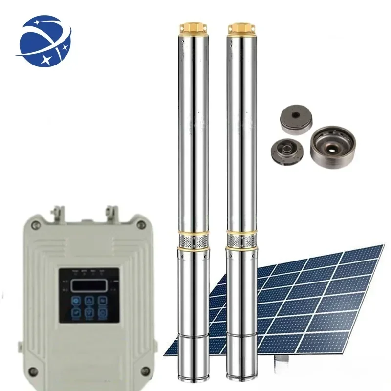 YYHCStainless Steel Impeller DC 110V Solar Water Pump Agricultural Irrigation Deep Well Solar Pump Submersible System