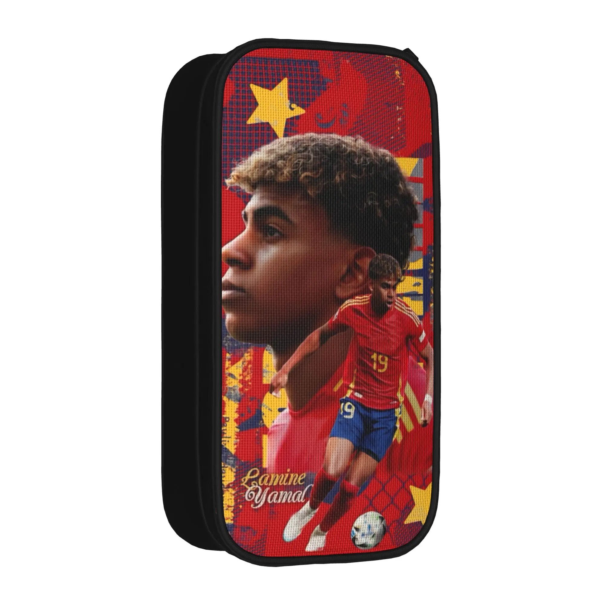 Image of Laminiertes Y-Yamal-Federmäppchen, Neu, Nummer 19, Fußball-Stiftbox, Taschen für Mädchen und Jungen, große Aufbewahrungstasche für Büro, Federmäppchen mit Reißverschluss