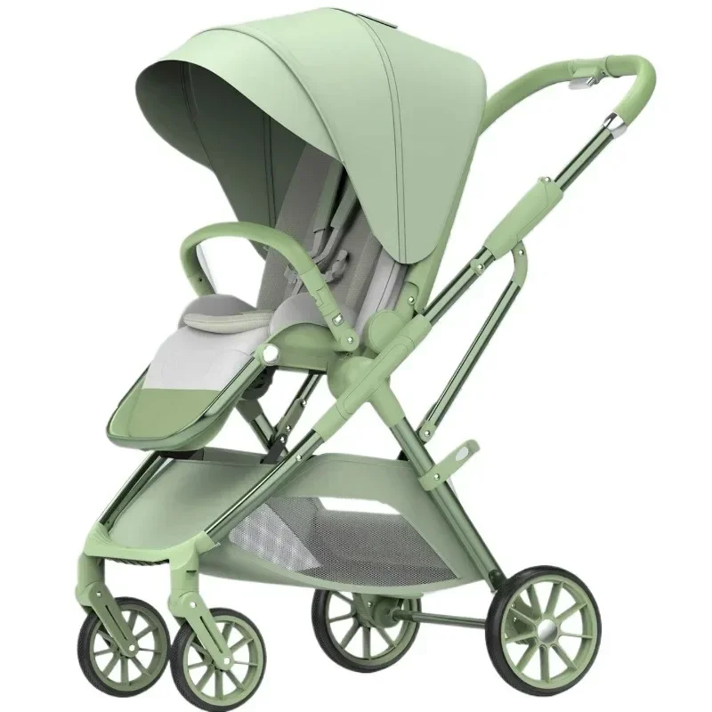 Portable High-view Baby Stroller Two-way Portable Baby Stroller Foldable Children's Four-wheel Baby Stroller 0-3 Years Old