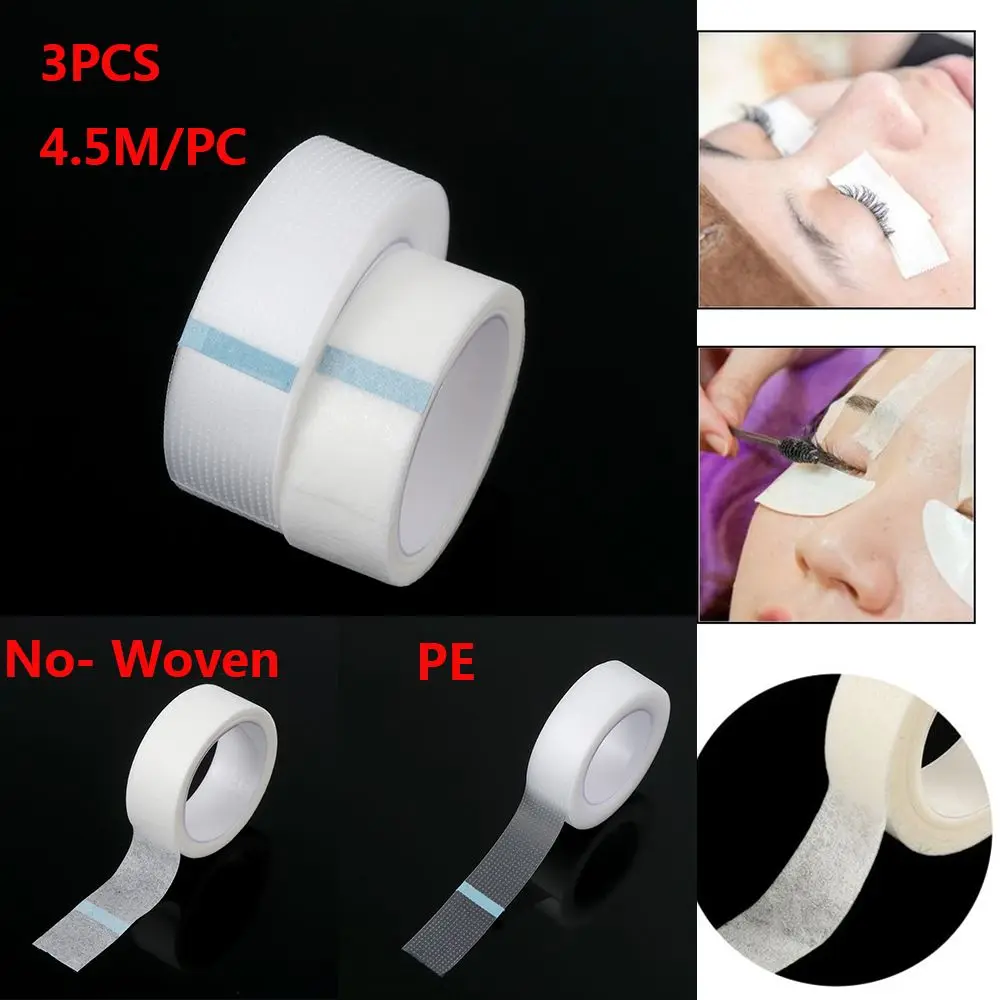 3PCS Hot Sale Easy to tear Micropore  Tape Individual Eye Lashes Under Eye Pad Eyelashes Extension Tape PE Material