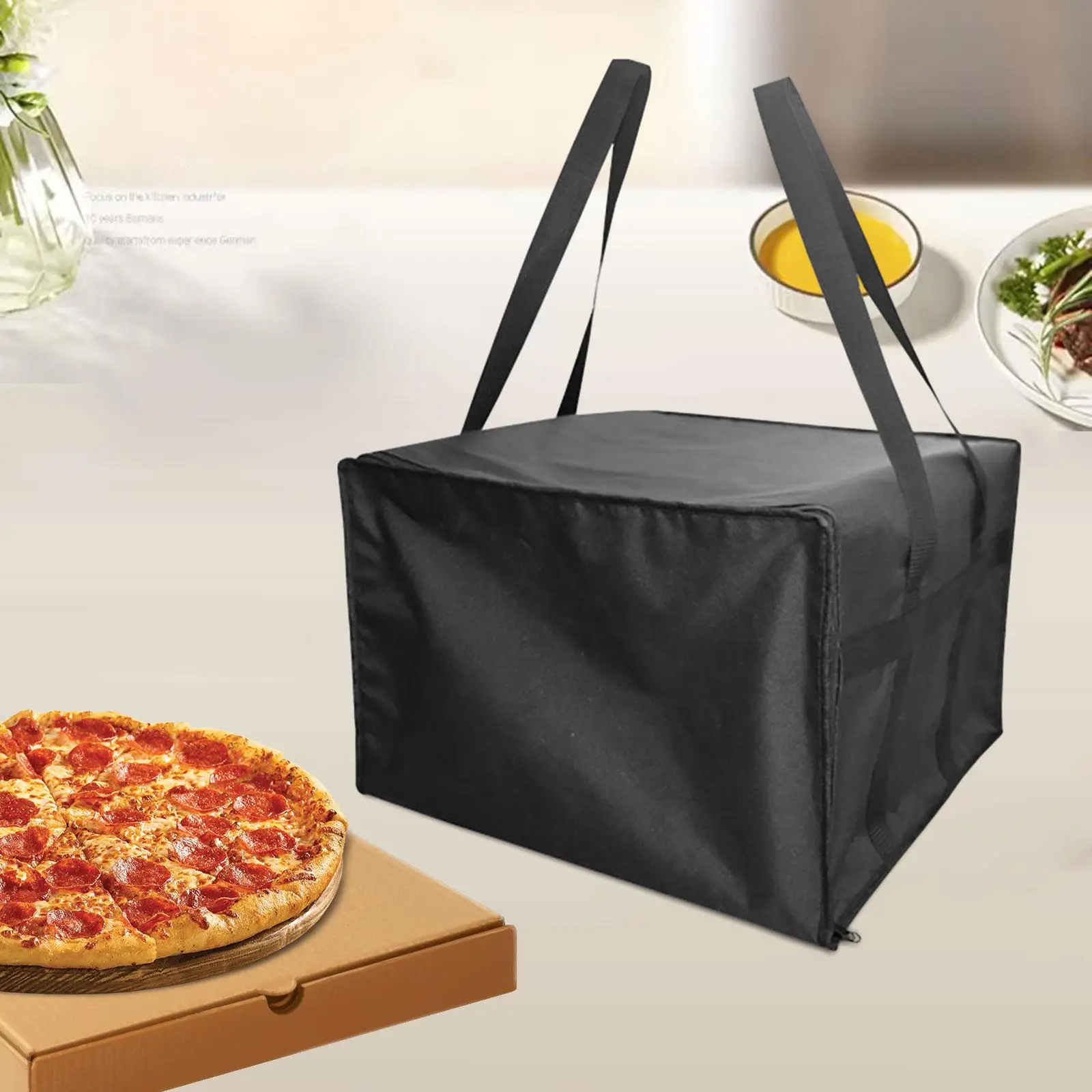 Pizza Develivey Bag Reinforced Carry Handle Waterproof Insulation Food Delivery Bag for Camping Shopping Picnic Personal Travel