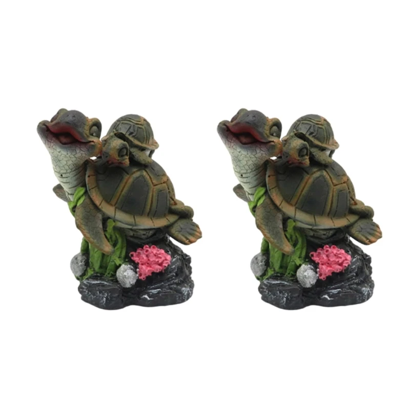 

Aquariums Landscape Turtles Mom and Kid Coral Statue for Aquariums Photo Props Dropshipping