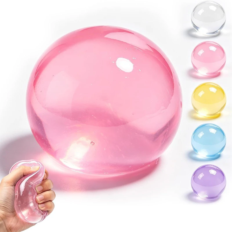 Nouvelles balles sensorielles en gelée transparente à l'huile de coco, faites à la main, à rebond lent, pour soulager le stress, jouets anti-stress pour adultes