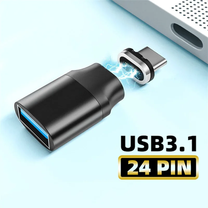 

USB Type C Magnetic Adapter Type-C to USB 3.1 OTG Adapter 10Gbps Fast Data Transfer Converter Adapter Compatib Or For Samsung