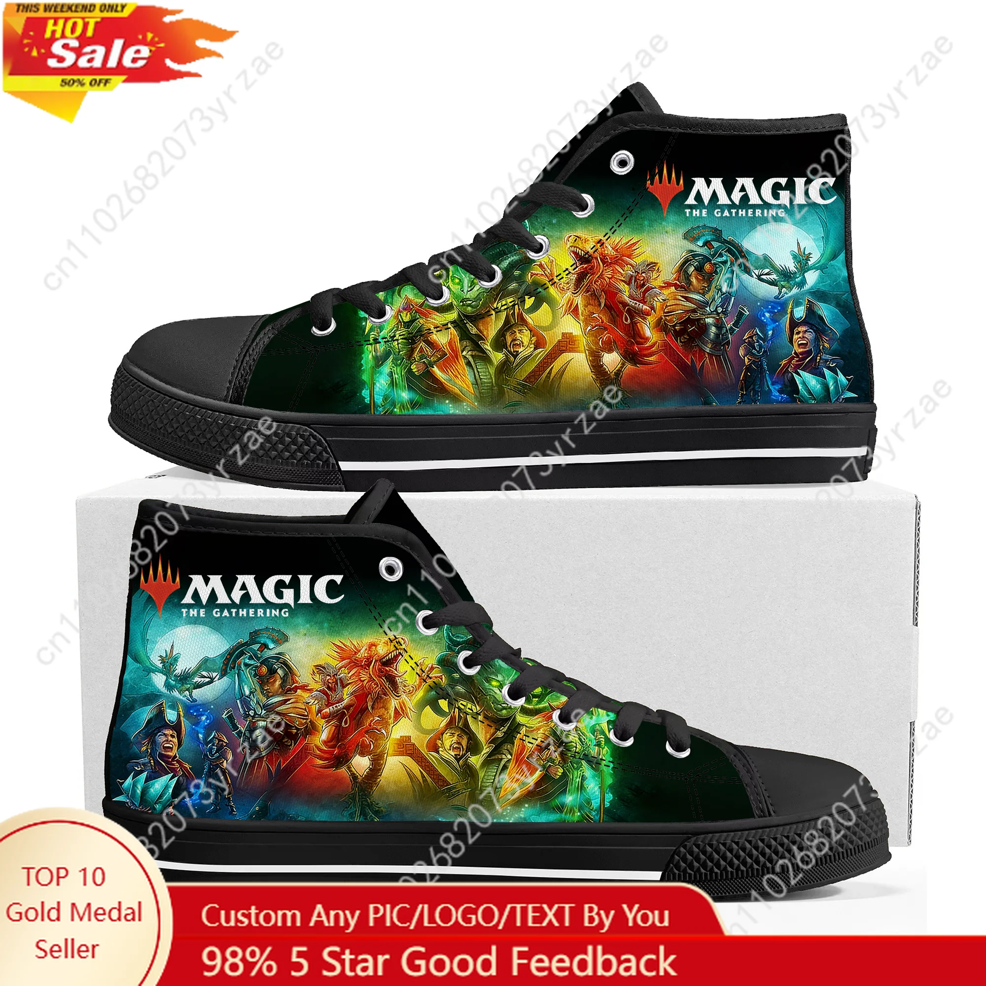 

Magic The Gathering High Top Sneakers Mens Womens High Quality Lightweight Canvas Shoes Hiking Casual Sneaker Custom Shoe