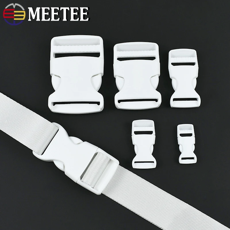 

5/10/20P 10-38mm Backpack White Plastic Clip Buckles Quick Side Release Buckle Webbing Adjuster Clasp Fastener Bag Hanger Hook