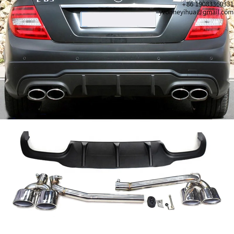 

Stainless Steel No Logo Muffler Tip Exhaust Pipe Exhaust Tip For 08-13 Benz W204 C180 C200 C260 C300 C63 Diffuser Body Kit