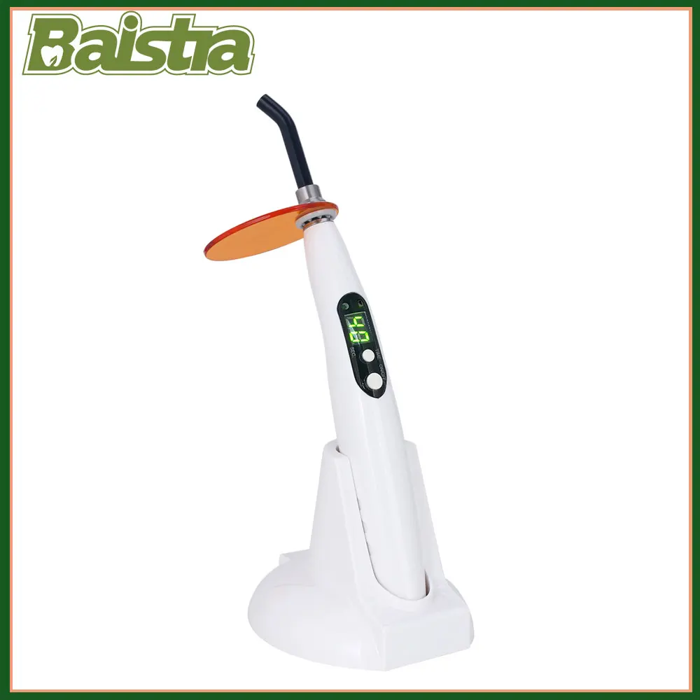 Baistra dental sem fio cura lâmpada led fotopolimerizador 1200-1500mw/cm2 tempo ajustável odontologia resina solidificar dispositivo