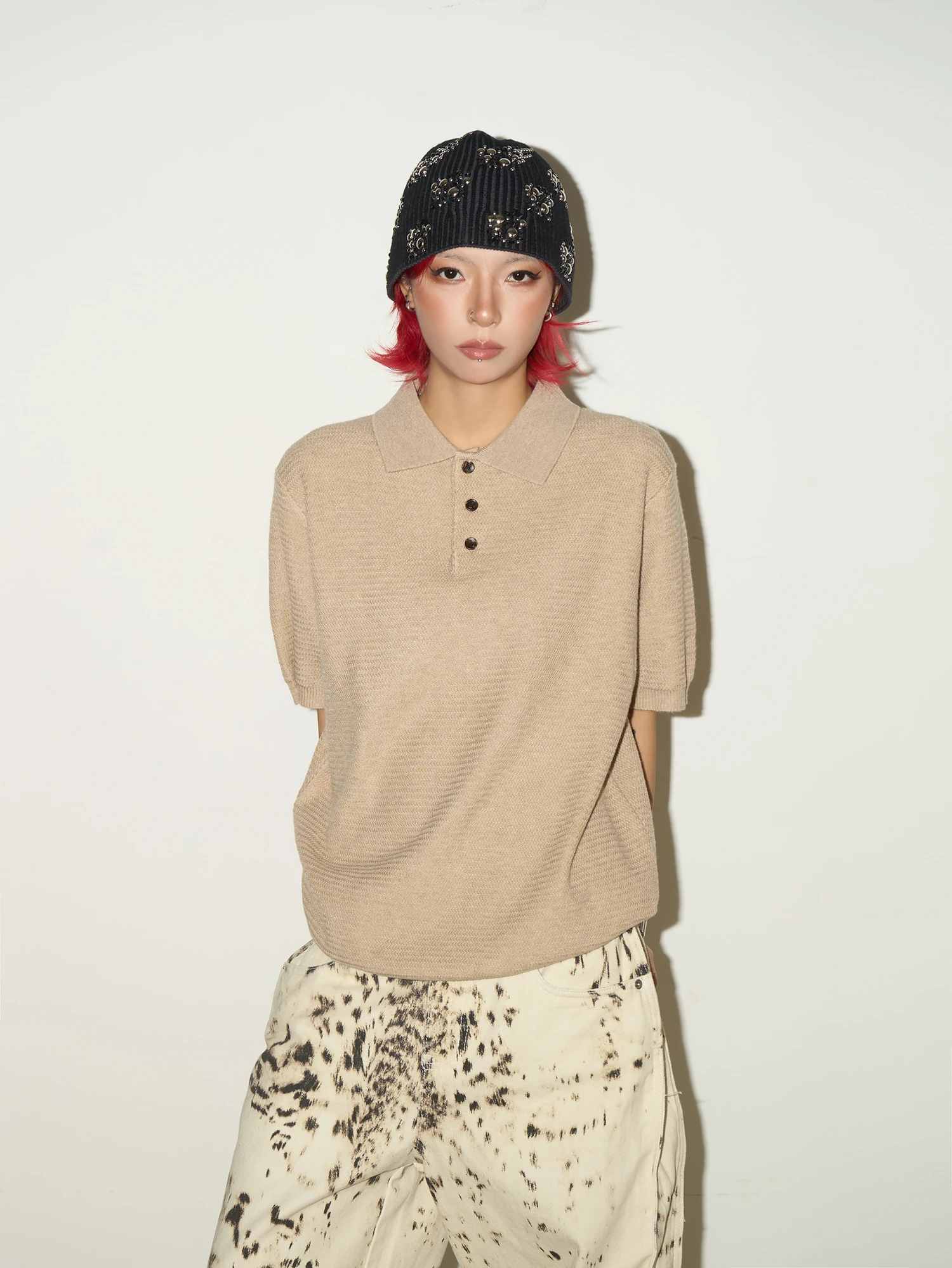 

Женская вязаная кофта MICHINNYON из смесовой шерсти: дышащая, приятная к телу, в корейском стиле, фактурная, для повседневной носки весной и летом