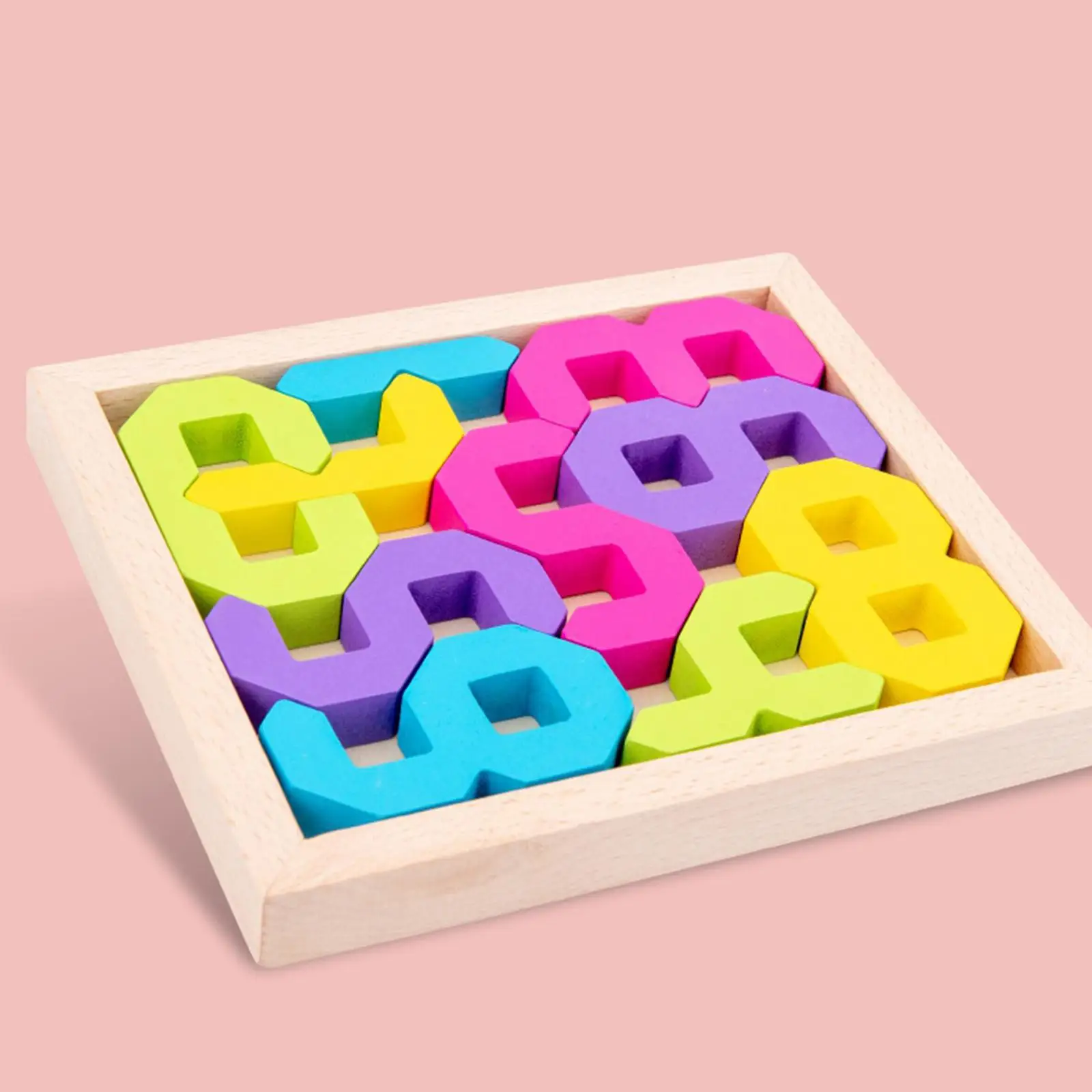 Numbers Blocks for Toddlers, Wooden puzzle children toys -3 Years Old Kids, Develop Coordination