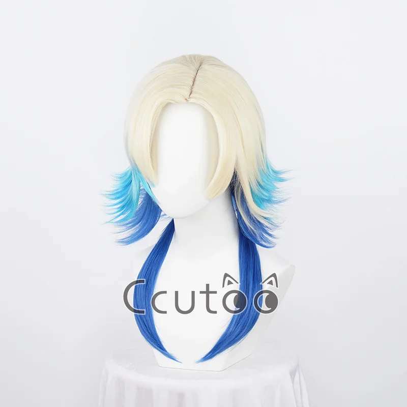 BLUE LOCK Michel Caesar Cosplay Wig Simulates Scalp Top Mixing Gradient Synthetic Costume Hair Wigs