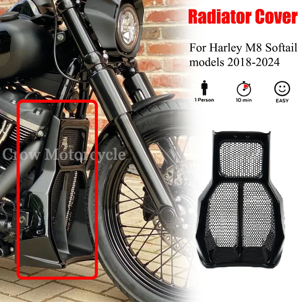 

For Harley M8 Softail models 2018-2024 100% Brand NEW Motorcycle Lower Radiator Cover Front Spoiler Protective Cover Parts