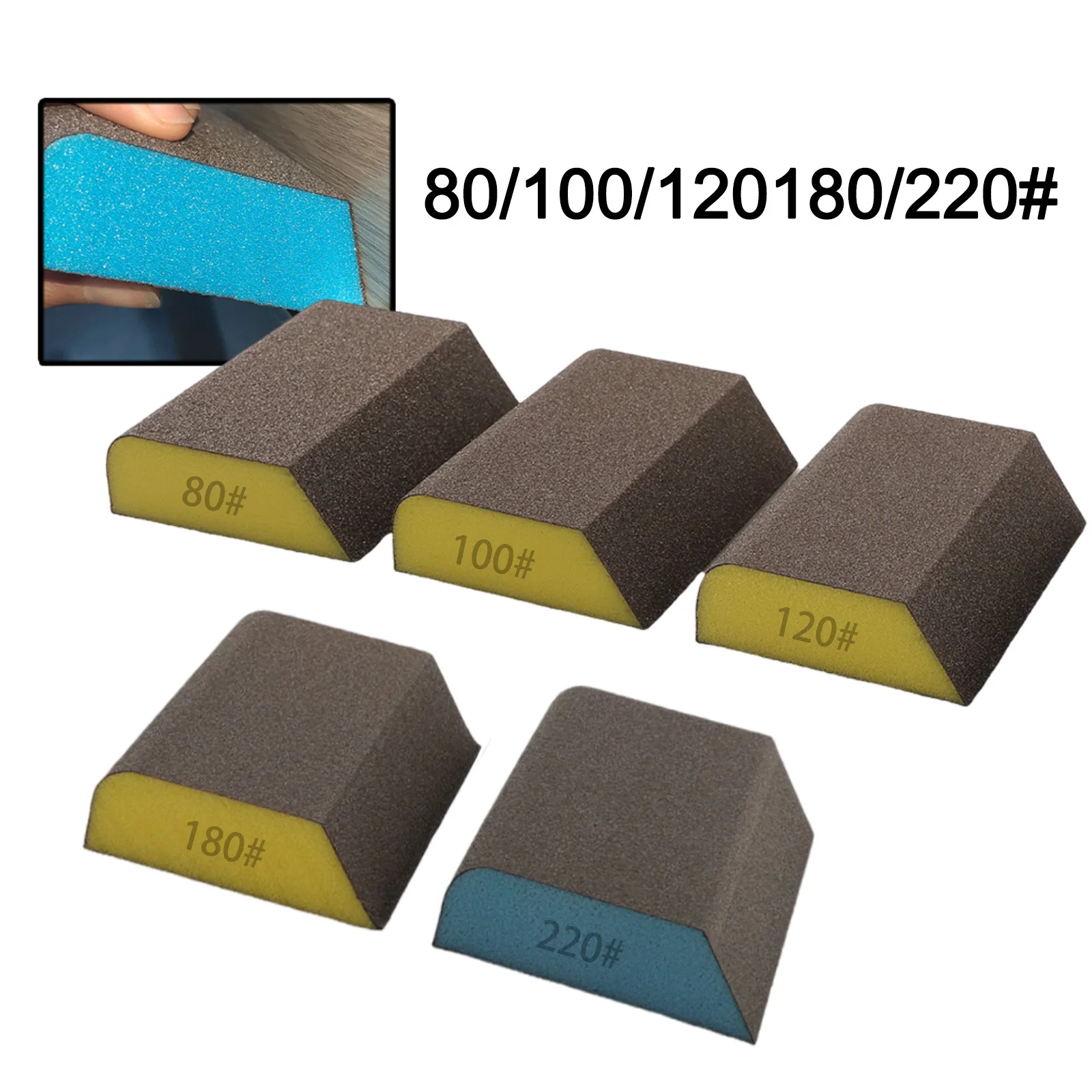 10 Pcs Sanding Block Washable Sponges Sanding Blocks Set 80-220Grit For Woodworking Grinding Block For Wood Drywall Metal  ﻿