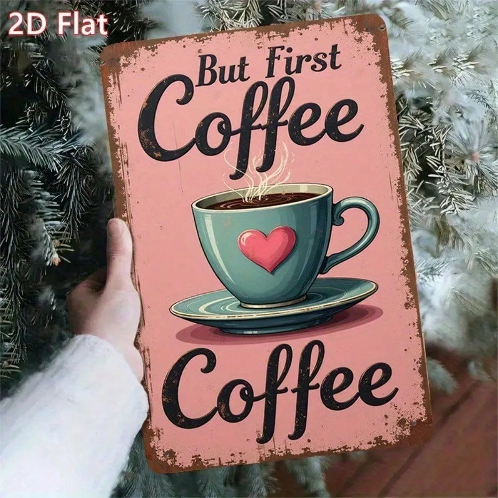 

Farmhouse Coffee Cup Metal Wall Art Vintage Sign For Kitchen Rustic Home Decor