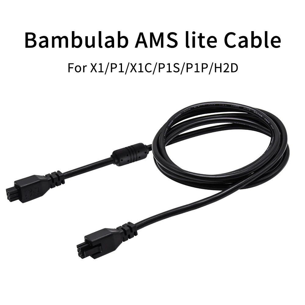Przedłużacz Bambulab H2D/X1C/X1/P1S/P1P AMS, kabel AMS Lite 1.5M 6-pin z pierścieniem magnetycznym do Bambu lab H2D/X1C/X1/P1S