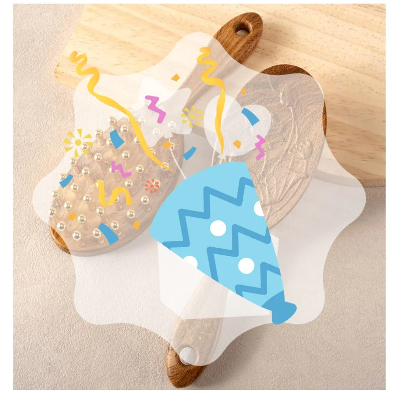 

Массажная расческа для головы с 39 зубьями и инструмент Гуа Ша, массажная расческа с длинной ручкой, расческа Meridian для головы, утолщенная широкая деревянная расческа