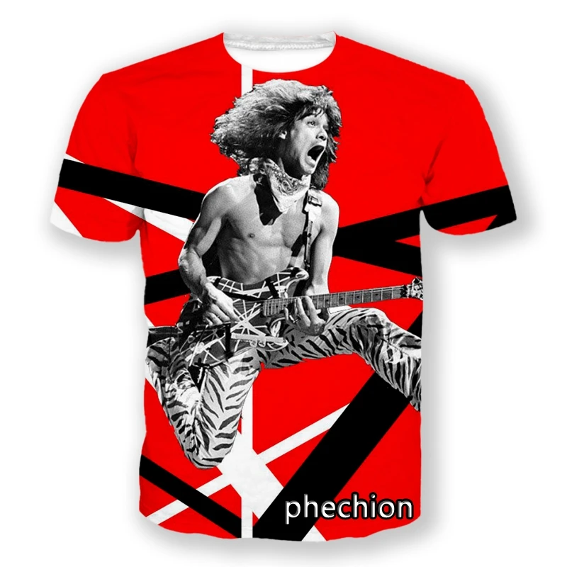 phechion New Fashion Men/Women Van Halen Band 3D Print Short Sleeve T-Shirt Casual Hip Hop Summer T Shirt Tops S150