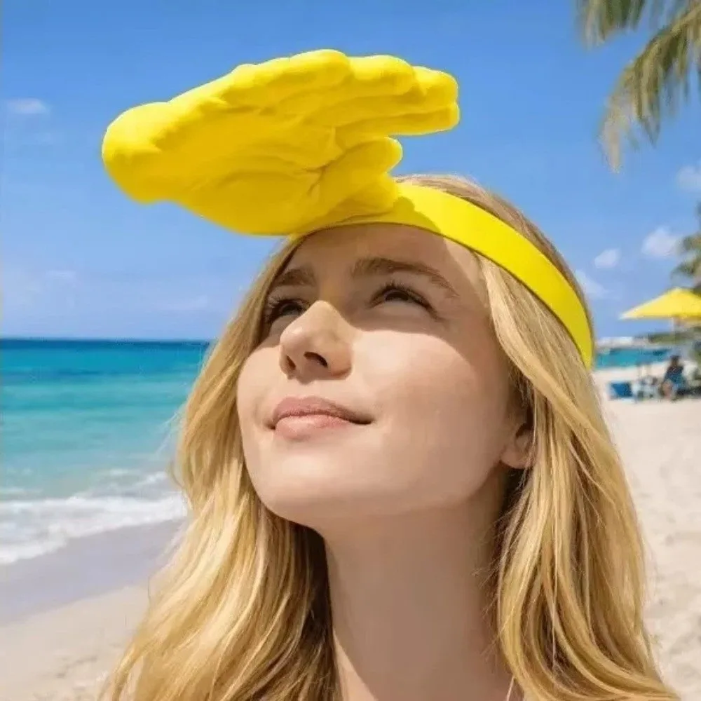 3D Printing Hand Shape Sun Hat Creative Detachable Hand Palm Visor Headband Adjustable Multifunction Outdoor Beach Hat
