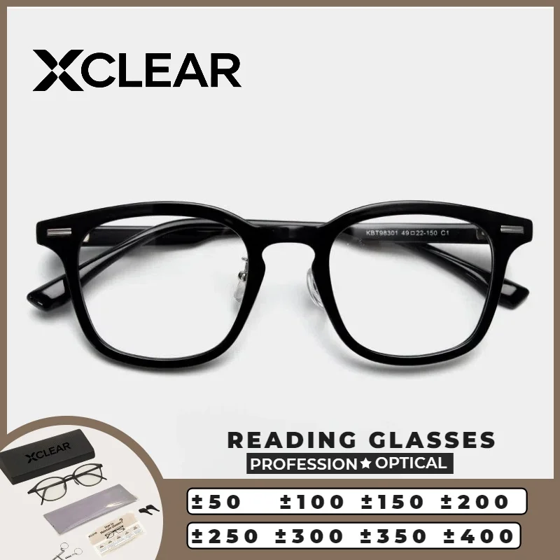 

Очки для чтения XCLEAR: Новые классические прямоугольные, легкие, с защитой от синего света, высококачественные, с индивидуальной прогрессивной оптикой по рецепту
