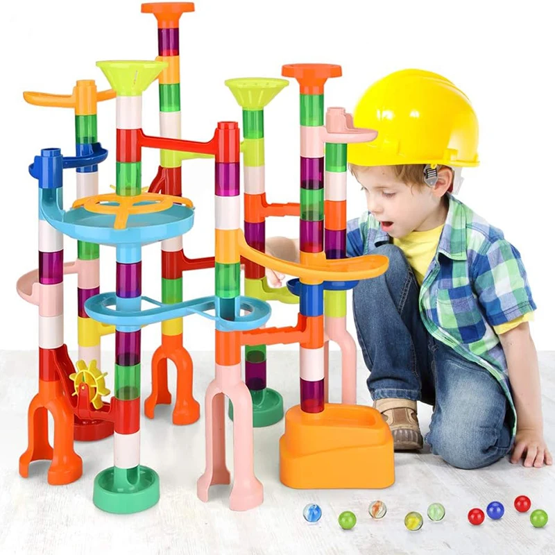 Billes Run catapulte, blocs de construction, perles coulissantes, jouets éducatifs, balles de course, cadeau pour enfants, ensemble de course sur