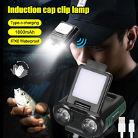 Ultra Bright LED Clip on Cap Light Rechargeable Sensor Headlamp Waterproof Head Torch Flashlight Outdoor Fishing Camping Lamp