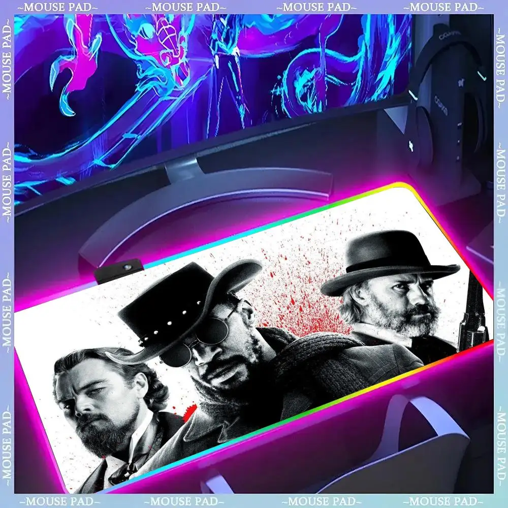 

Django Unchained Mouse Pad Gamer Luminescence Led Mouse Pad Gaming Table Rgb Deskmat Keyboard Pc Mousepad