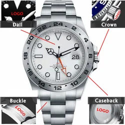 custom NH34 GMT  Luxur Mens Watches Automatic Mechanical  Stainless Steel Waterproof Sapphire Reloj Man for Watch