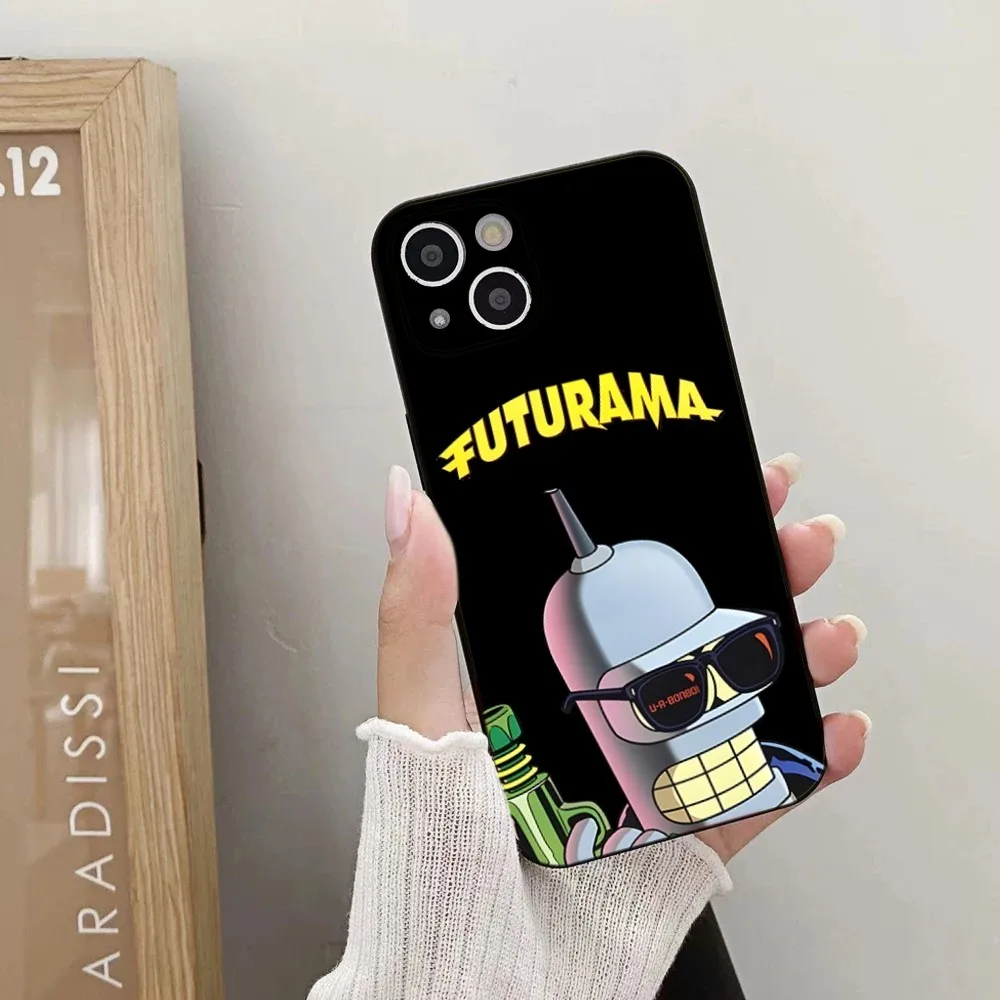 Cartoon F-Futurama Robot Bender Phone Case For iPhone 16,15,14,13,12,11 Plus,Pro,Max,XR,XS,X,7,8 Plus,SE,Mini Silicone Soft